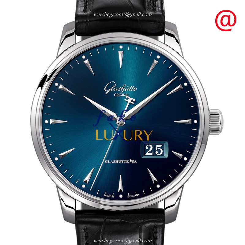 Glashutte Senator Panorama Date 1-36-03-04-02-30 - Replica Watch - Automatic - Blue Dial - Luxury Replica Watch