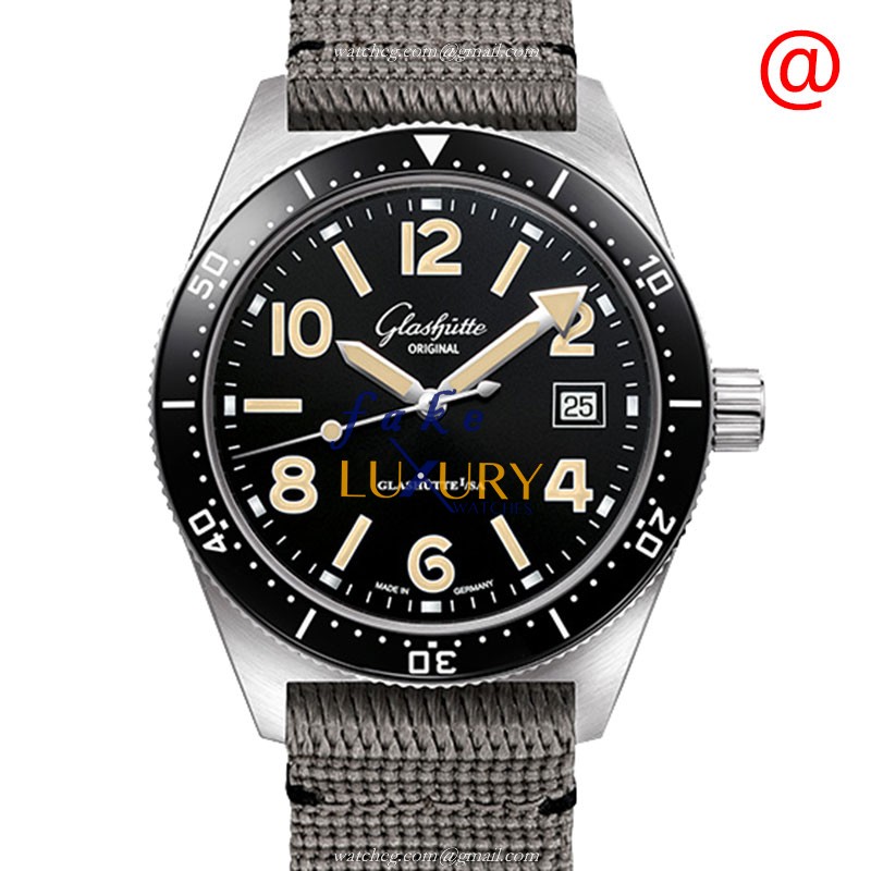 1-36-13-01-80-08 - Glashutte Spezialist Replica Watch - Automatic - Black Dial - Fabric Strap - Luxury Replica Watch