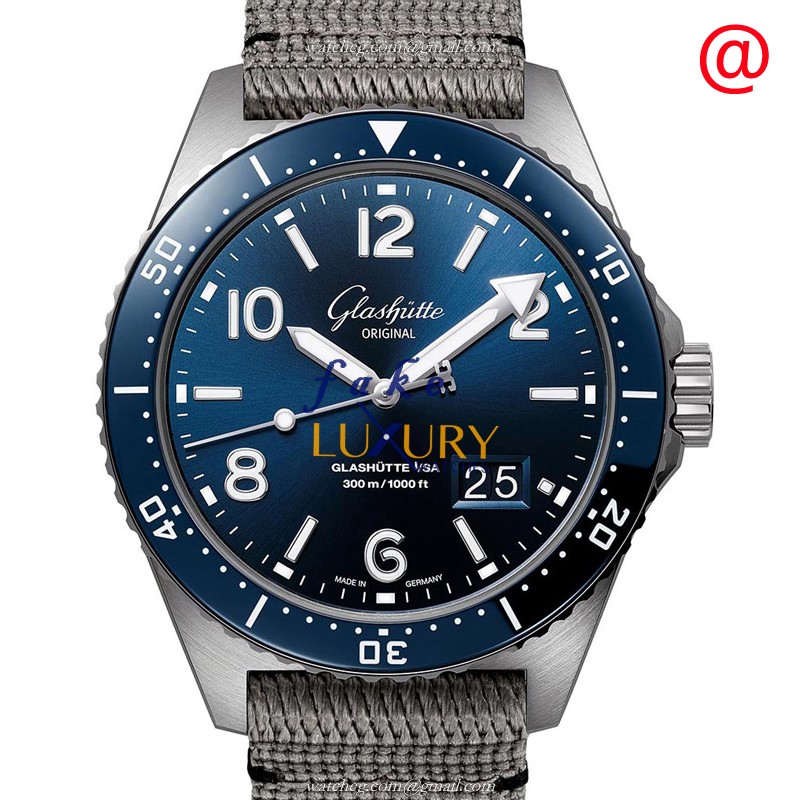 Glashutte 1-36-13-02-81-34 Spezialist Replica Watch, Automatic, Blue Dial, Grey Nylon Strap - Luxury Replica Watch