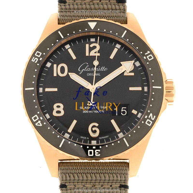 Glashutte 1-36-13-03-90-34 Spezialist Replica Watch, Black Dial, Rose Gold & Steel Case, Automatic - Luxury Replica Watch