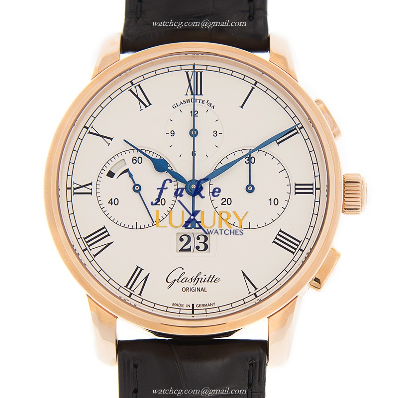 Glashutte Senator Manual Winding 1-37-01-01-05-30 - Automatic - White Dial - 18kt Rose Gold - Luxury Replica Watch