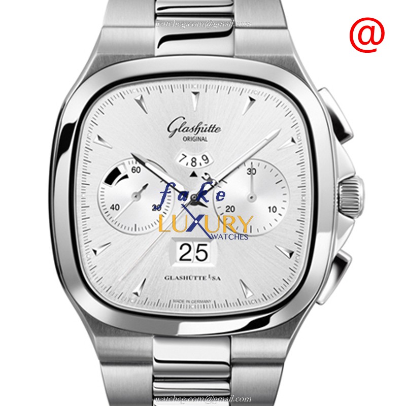 Glashutte 1-37-02-02-02-70 Retro Collection Replica Watch, Automatic, Silver Dial, Steel Bracelet - Luxury Replica Watch