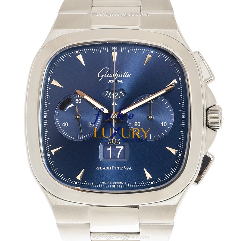 Glashutte 1-37-02-03-02-70 Retro Collection Automatic Blue Dial Stainless Steel Replica Watch - Luxury Replica Watch