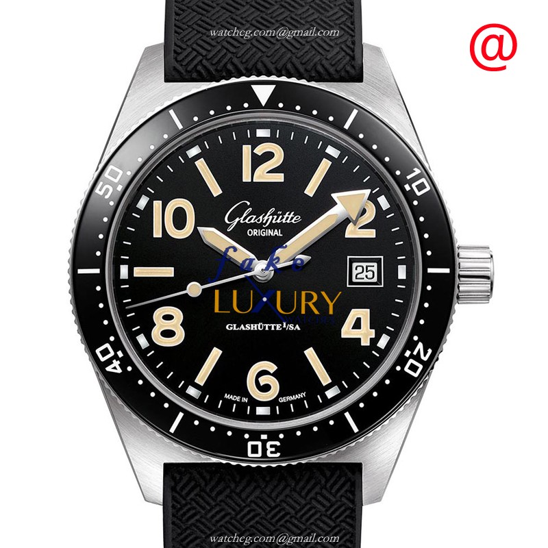 Glashutte 1-39-11-06-80-33 Replica Watch, Automatic Movement, Black Dial, Rubber Strap - Luxury Replica Watch