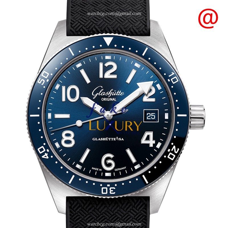 Glashutte Spezialist 1-39-11-09-81-33 Automatic Blue Dial Stainless Steel Rubber Strap Replica Watch - Luxury Replica Watch