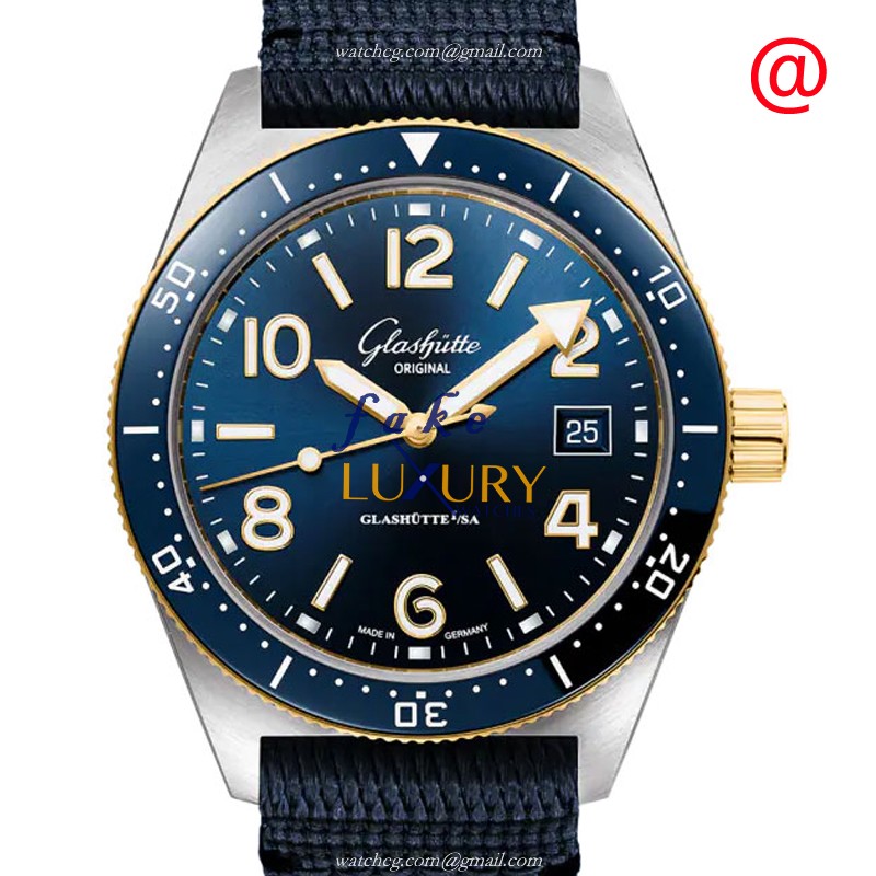 Glashutte 1-39-11-10-90-34 - Replica Watch - Automatic - 18kt Gold & Steel - Blue Dial - Luxury Replica Watch