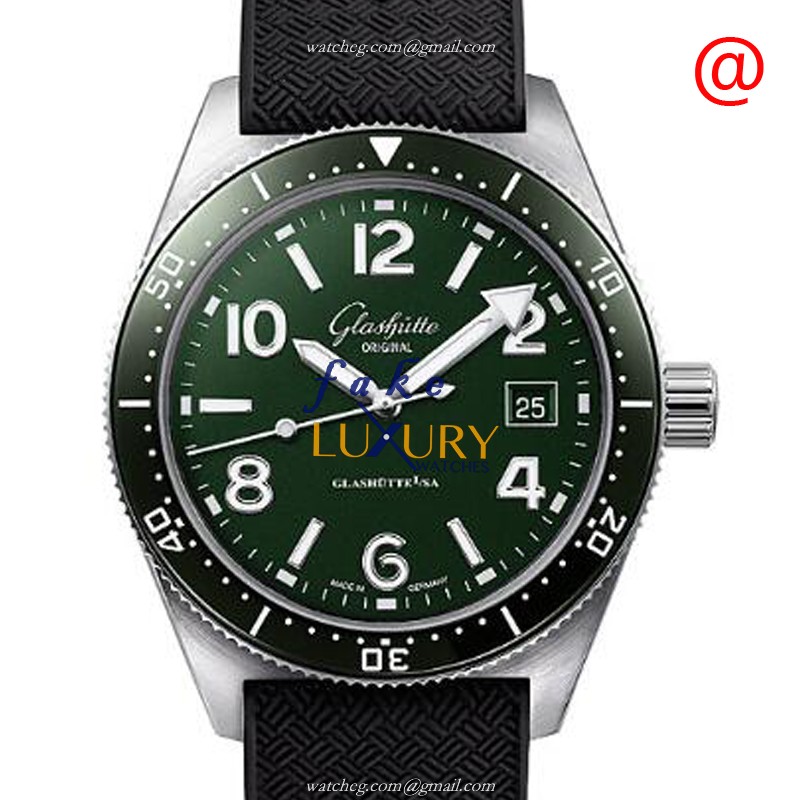 Glashutte SPEZIALIST 1-39-11-13-83-33 - Replica Watch - Automatic - Green Dial - Rubber Strap - Luxury Replica Watch