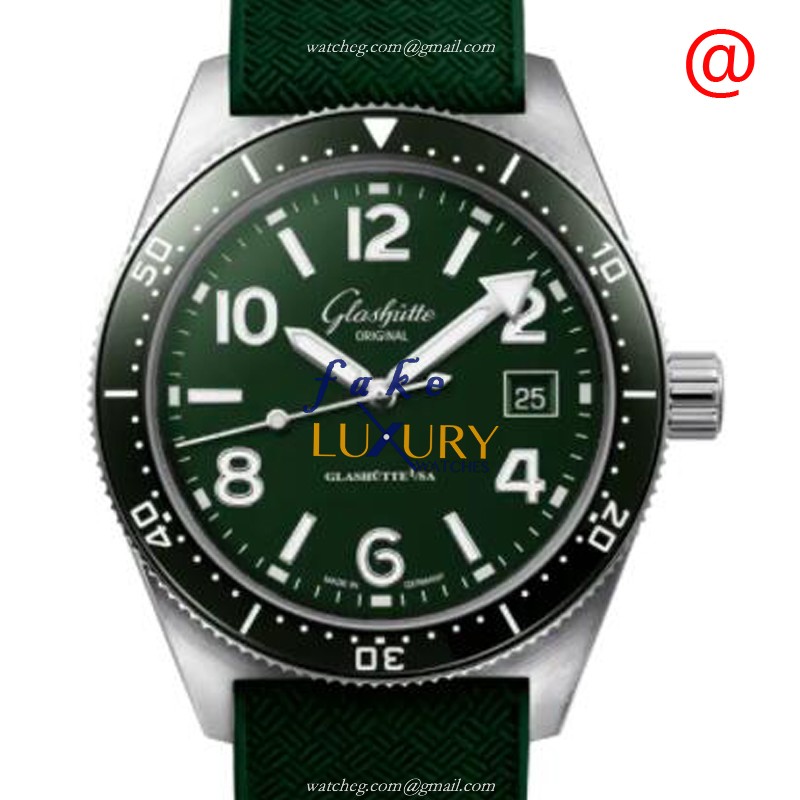 Glashutte 1-39-11-13-83-37 Spezialist Automatic Stainless Steel Green Dial Rubber Strap Replica - Luxury Replica Watch