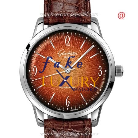 Glashutte 1-39-52-13-02-04 Senator Sixties Replica Watch, Brown Dial, Alligator Strap, Automatic - Luxury Replica Watch