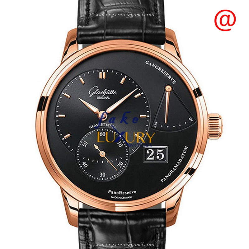 Glashutte 1-65-01-29-15-30 Replica Watch, Manual Wind, 18kt Rose Gold Case, Black Dial - Luxury Replica Watch