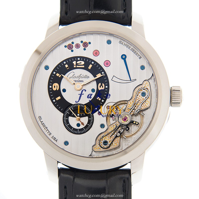 Glashutte 1-66-01-04-34-05 Replica Watch, Silver Dial, 18kt White Gold Case, Manual Wind - Luxury Replica Watch