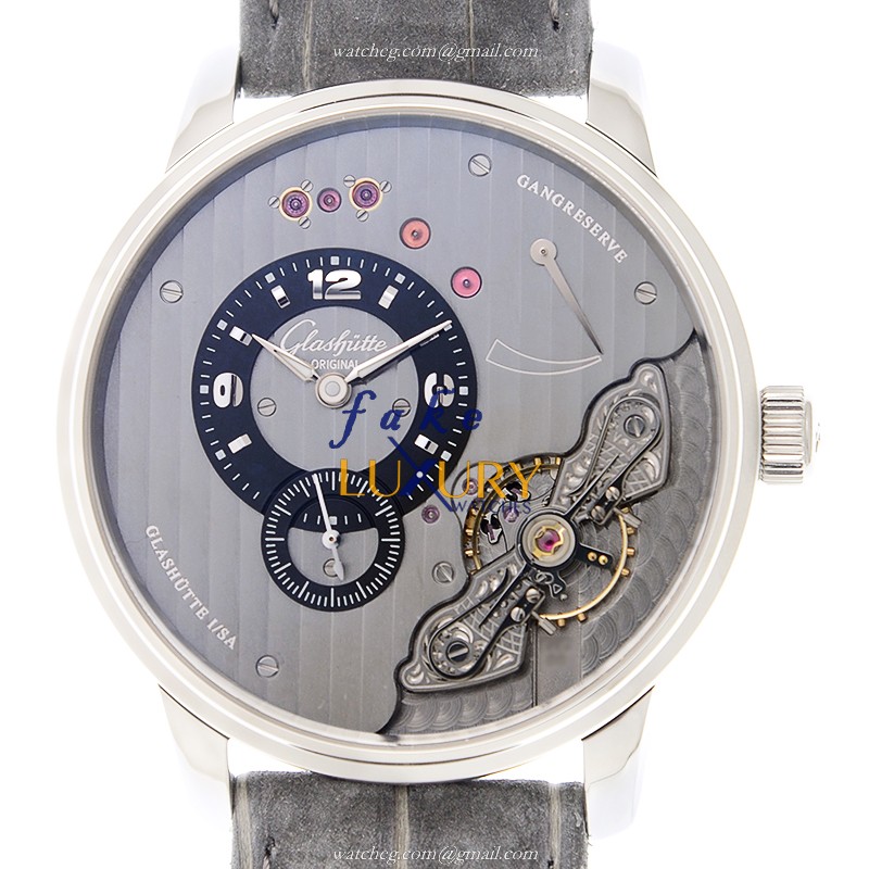Glashutte 1-66-06-04-22-05 Replica Watch, Manual Wind, Black Dial, Alligator Strap, 42mm - Luxury Replica Watch