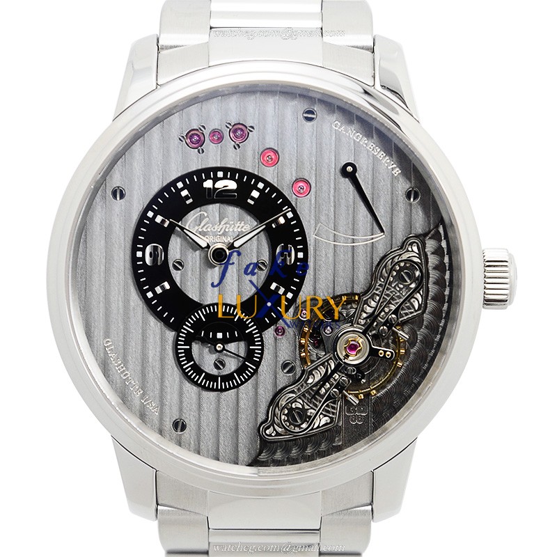 Glashutte 1-66-06-04-22-14 Replica Watch, Manual Wind, Gray Dial, Stainless Steel Bracelet - Luxury Replica Watch