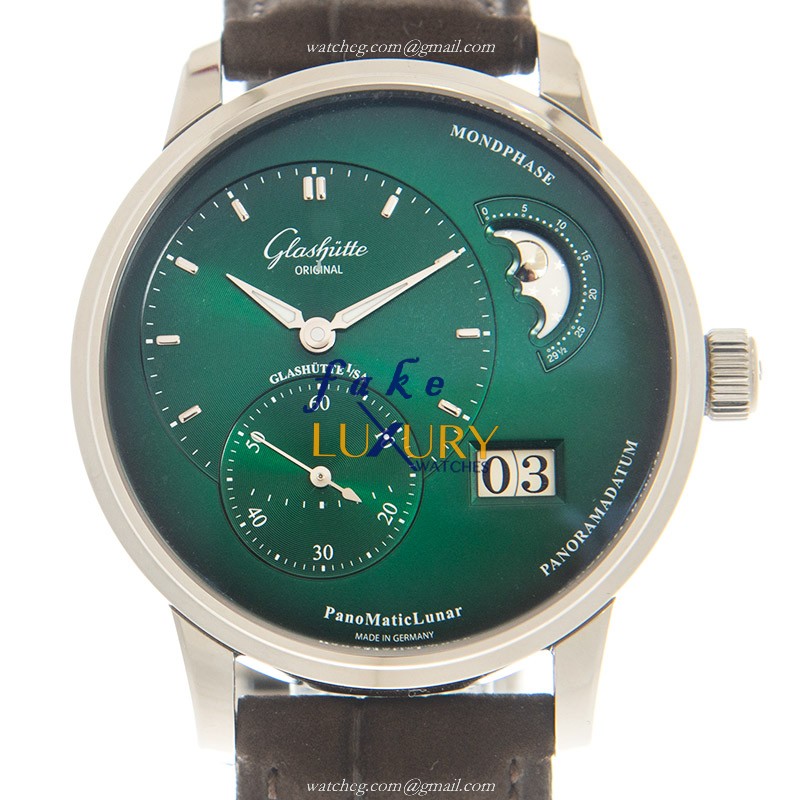 Glashutte 1-90-02-13-32-31 PANO Automatic Stainless Steel Green Dial Replica Watch - Luxury Replica Watch