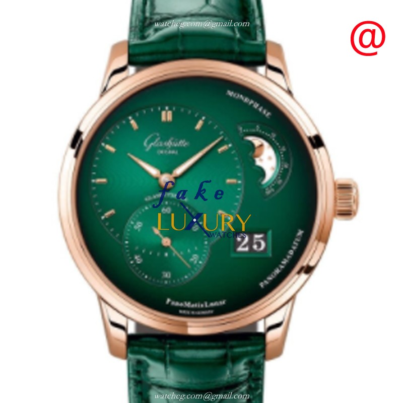 Glashutte 1-90-02-23-35-01 Pano Replica Watch, Automatic, Green Dial, 18kt Rose Gold Case - Luxury Replica Watch