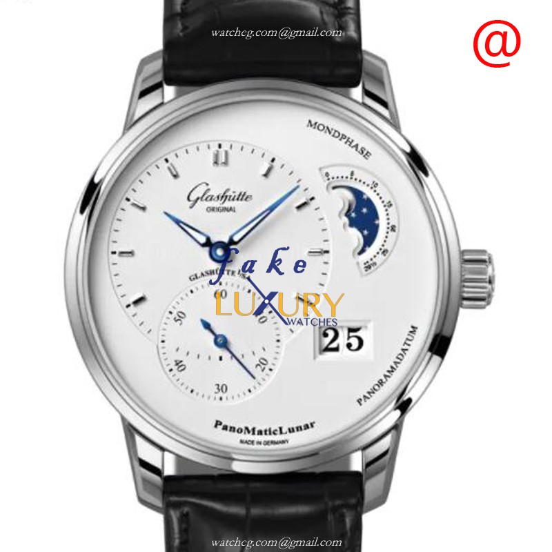1-90-02-42-32-61 - Glashutte PANO Automatic Replica Watch Stainless Steel White Dial - Luxury Replica Watch
