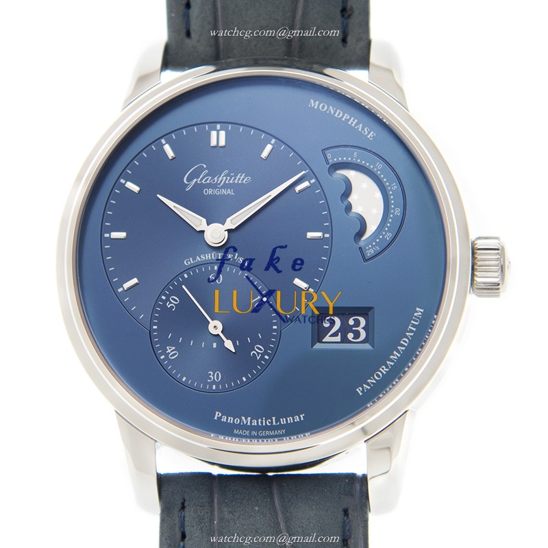 Glashutte 1-90-02-46-32-30 PANO Replica Watch, Automatic Movement, Blue Dial, Steel Case - Luxury Replica Watch