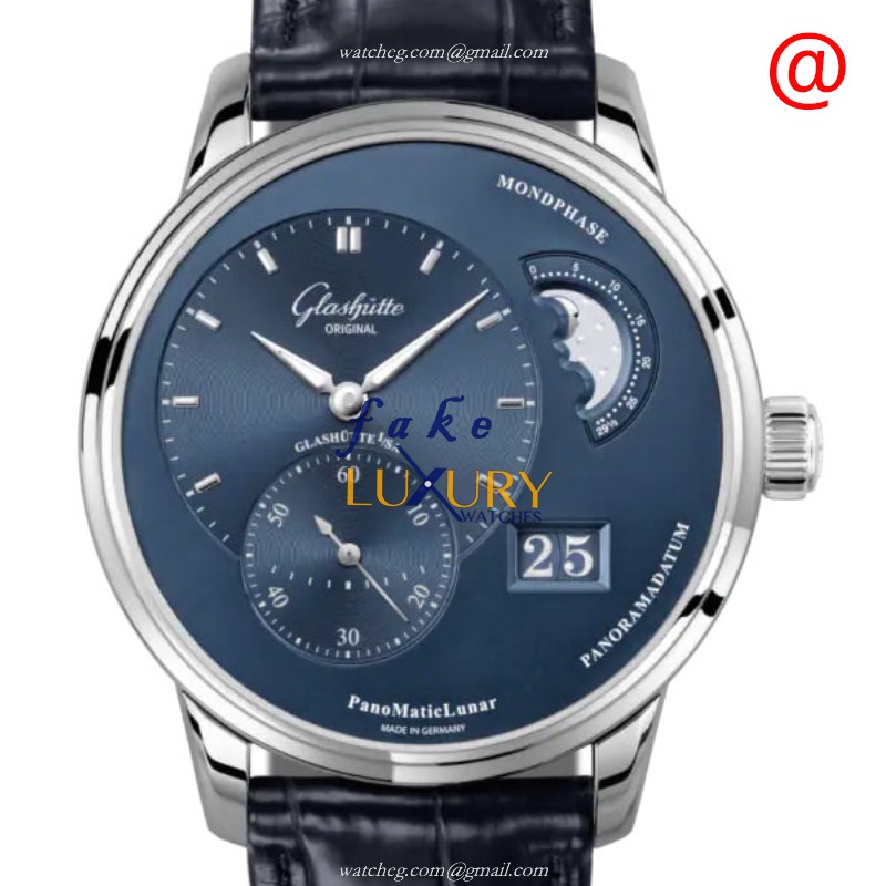 Glashutte 1-90-02-46-32-61 PANO Blue Alligator Strap | Automatic | Steel | Replica Watch - Luxury Replica Watch