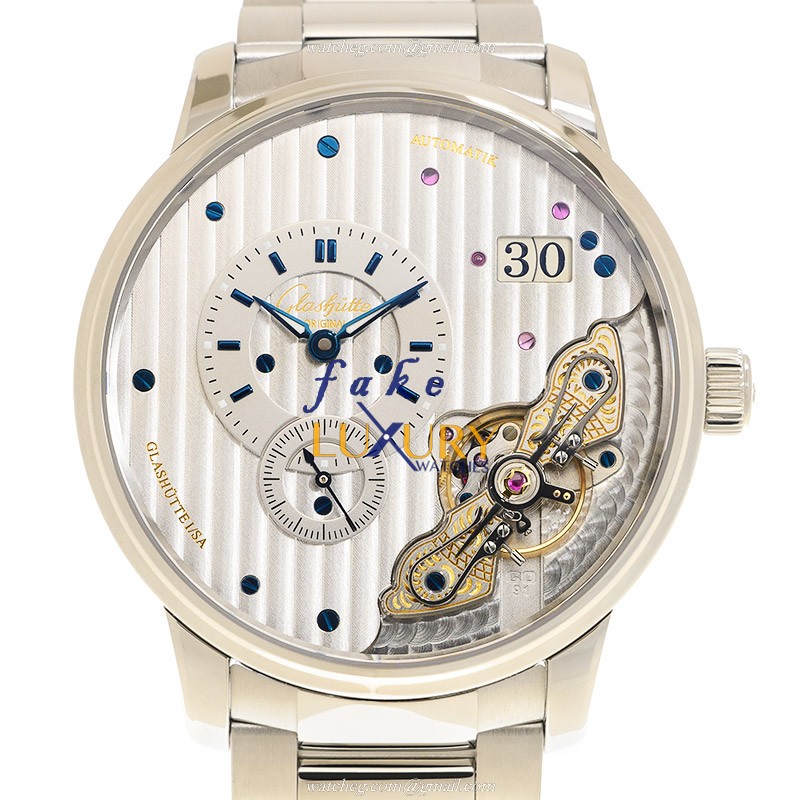 Glashutte 1-91-02-02-02-71 PANO Replica Watch, Automatic Movement, Silver Dial, Steel Case - Luxury Replica Watch