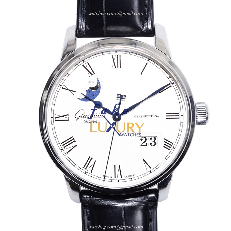 Glashutte 100-04-32-12-04 Senator Panorama Date Replica Watch, Automatic Movement, Silver Dial - Luxury Replica Watch