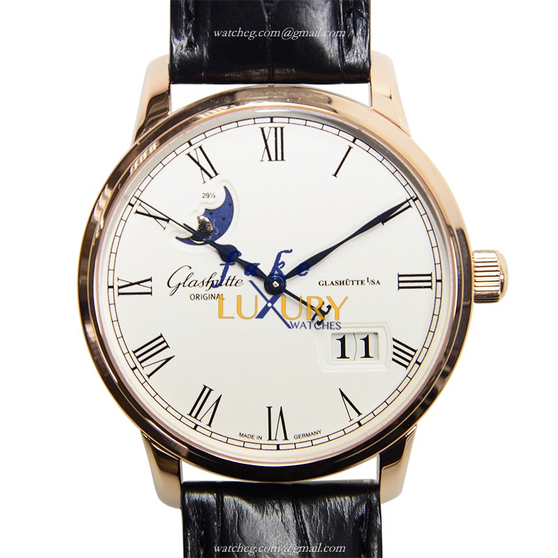 Glashutte Senator Panorama Date 100-04-32-15-04 Replica Watch, 18kt Rose Gold Case, Silver Dial - Luxury Replica Watch