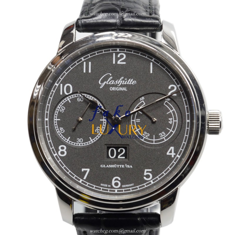 Glashutte Senator Observer 100-14-02-02-04 Automatic Stainless Steel Dark Grey Dial Replica Watch - Luxury Replica Watch