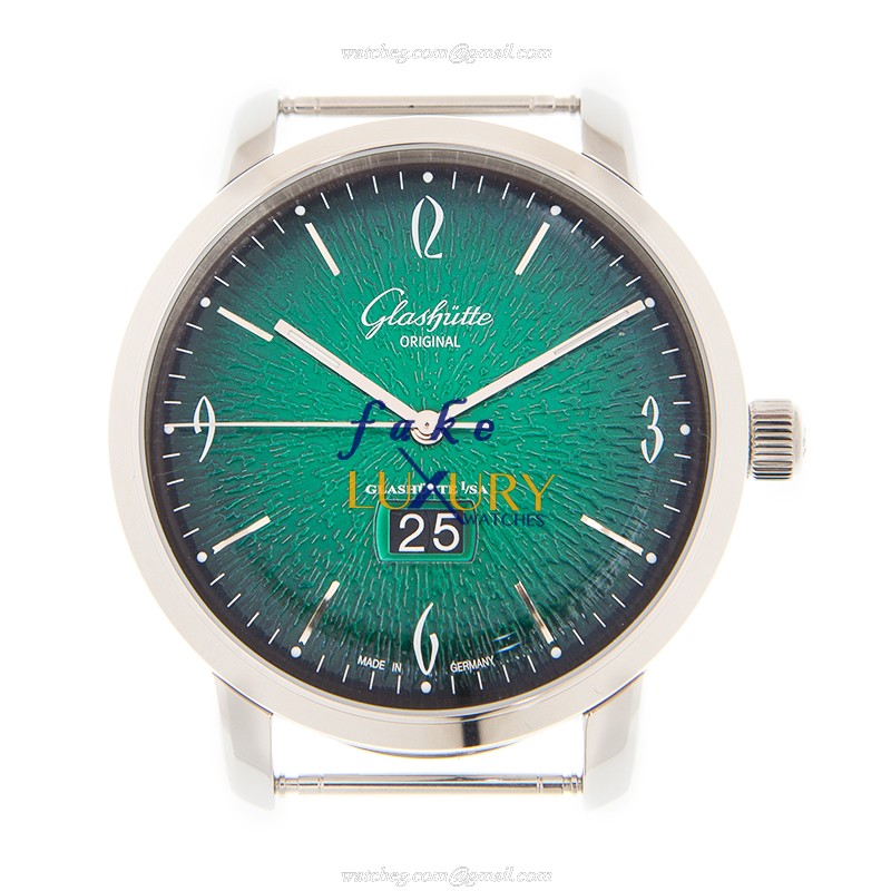 Glashutte 2-39-47-04-02-04 Replica Watch, Green Dial Automatic, Steel Case, Black Leather Strap - Luxury Replica Watch