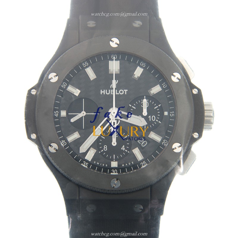 -301.CI.1770.RX - Hublot BIG BANG Automatic Ceramic Replica Watch - Black Dial, Rubber Strap - Luxury Replica Watch