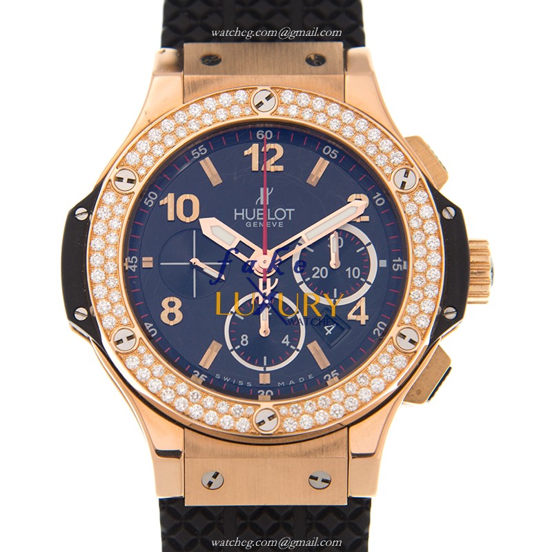 Hublot Big Bang 301.PX.130.RX.114 Replica Watch, Automatic, 18kt Rose Gold & Diamonds Case, Black - Luxury Replica Watch