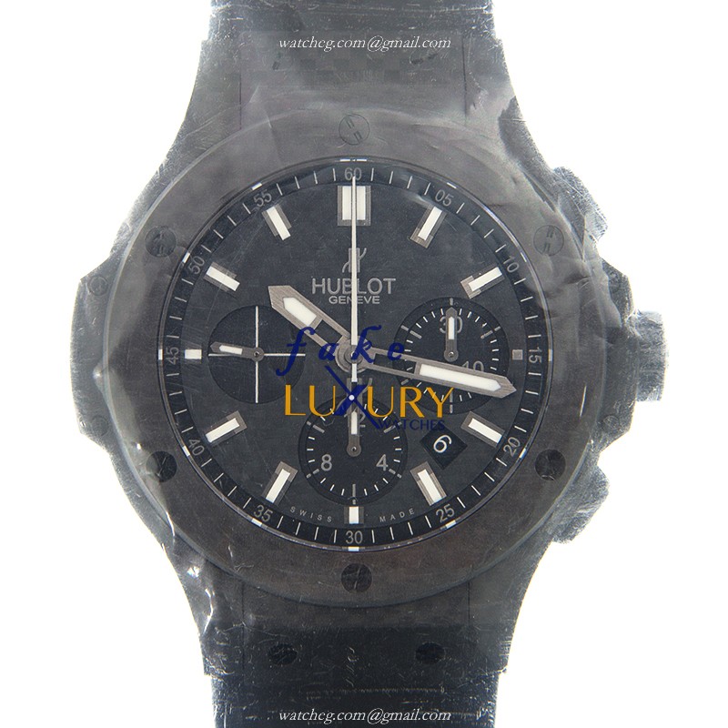 Hublot Big Bang 301.QX.1724.RX Automatic Carbon Fiber Black Dial Rubber Replica Watch - Luxury Replica Watch