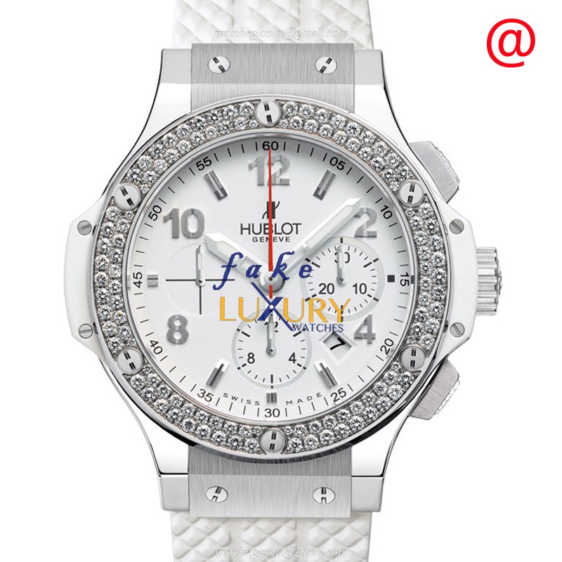 -301.SE.230.RW.114 - Hublot BIG BANG Automatic Stainless Steel Diamond Replica Watch - White - Luxury Replica Watch