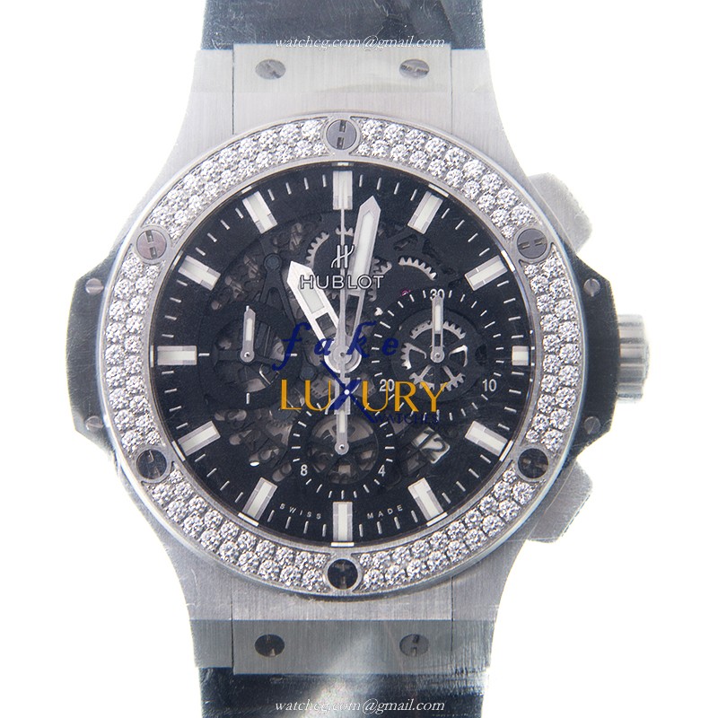 - HUB311-SX1170-GR1104 - Hublot Big Bang Automatic Stainless Steel & Diamond Replica Watch - Luxury Replica Watch