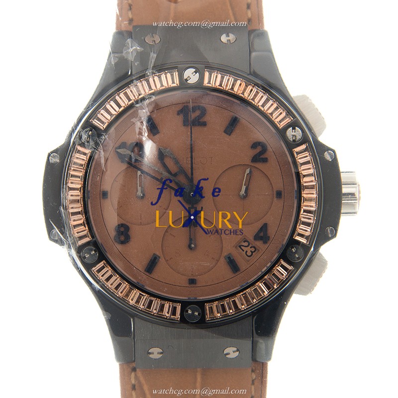 Hublot 341.CA.5390.LR.1918 BIG BANG Automatic Ceramic Replica Watch, Brown Dial, Leather Strap - Luxury Replica Watch