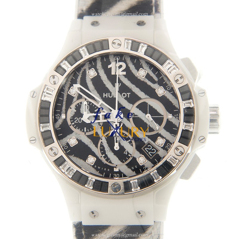 Hublot BIG BANG 341.HW.7517.VR.1975 Replica Watch Automatic Ceramic Diamonds Black White Dial - Luxury Replica Watch