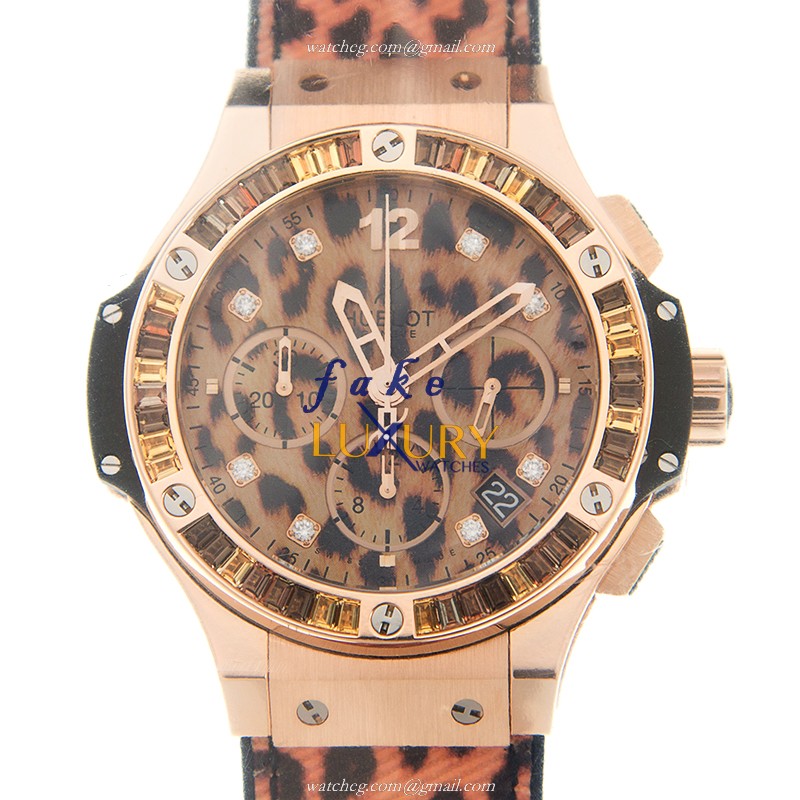 Hublot 341.PX.7610.NR.1976 BIG BANG Auto 18kt Rose Gold Replica Watch, Brown Dial, Leather Strap - Luxury Replica Watch