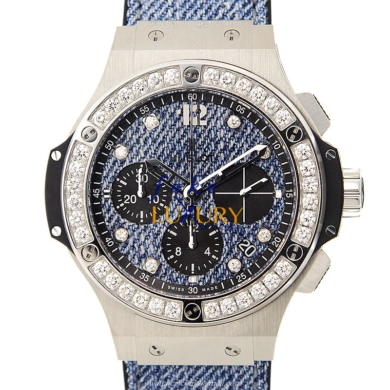 Hublot 341.SX.2770.NR.1204.JEANS Replica Watch - Automatic - Stainless Steel & Diamonds - 41mm Blue - Luxury Replica Watch