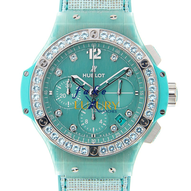 Hublot 341.XL.2770.NR.1237 BIG BANG Automatic Titanium Replica Watch - Green Dial, Rubber Strap - Luxury Replica Watch