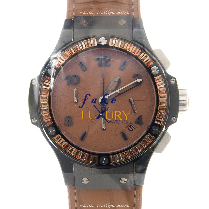 Hublot 342.CA.5390.LR.1918 BIG BANG Automatic Ceramic Replica Watch, Brown Dial, Alligator Strap - Luxury Replica Watch