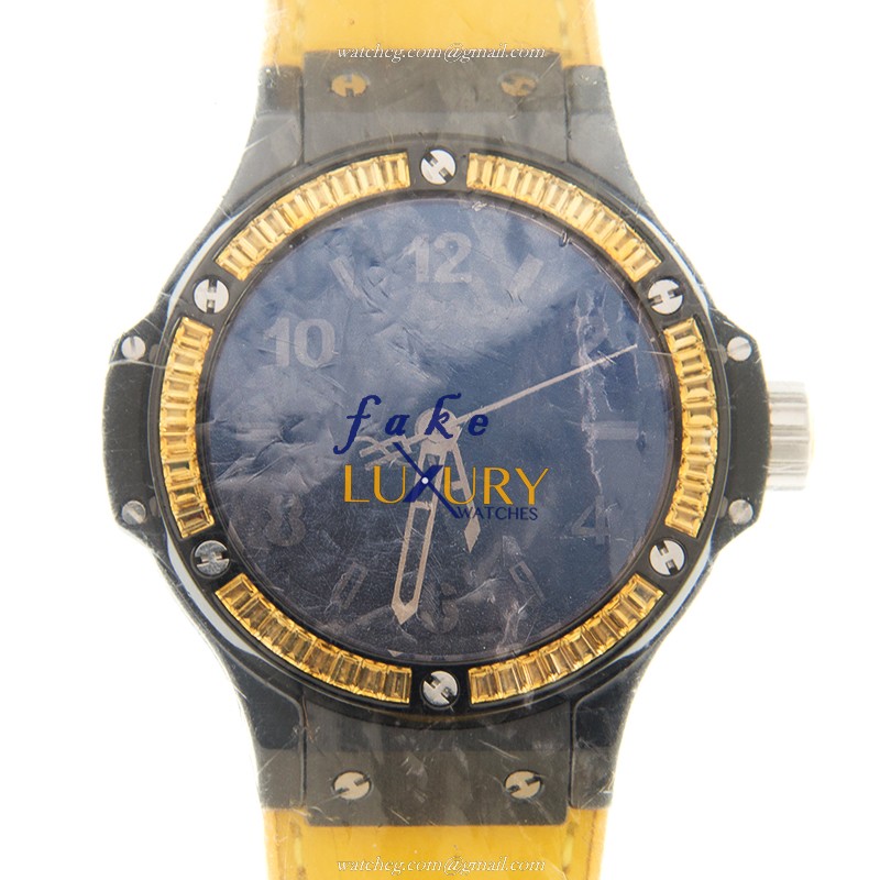 Hublot 361.CY.1110.LR.1911 Big Bang Replica Watch, Quartz, Black Dial, Yellow Alligator Strap - Luxury Replica Watch