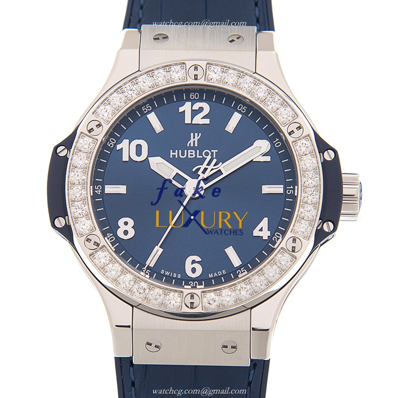 Hublot 361.SX.7170.LR.1204 Quartz Stainless Steel & Diamonds Replica Watch - Big Bang - Blue Dial & - Luxury Replica Watch