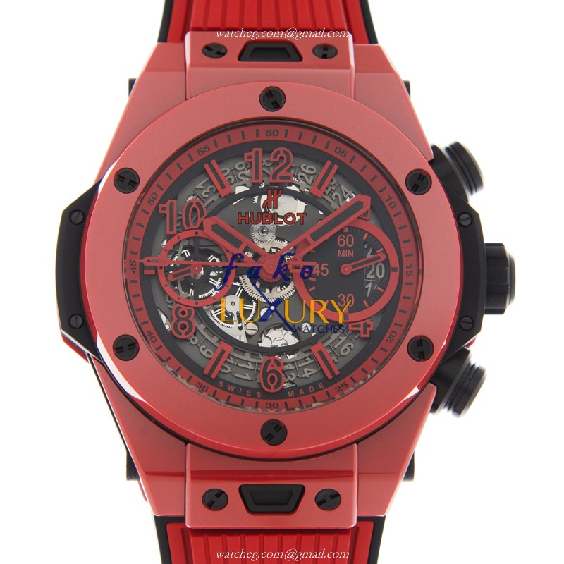 Hublot Big Bang Replica Watch 411.CF.8513.RX LTD 500 PCS, Automatic Ceramic, Red Dial Strap - Luxury Replica Watch