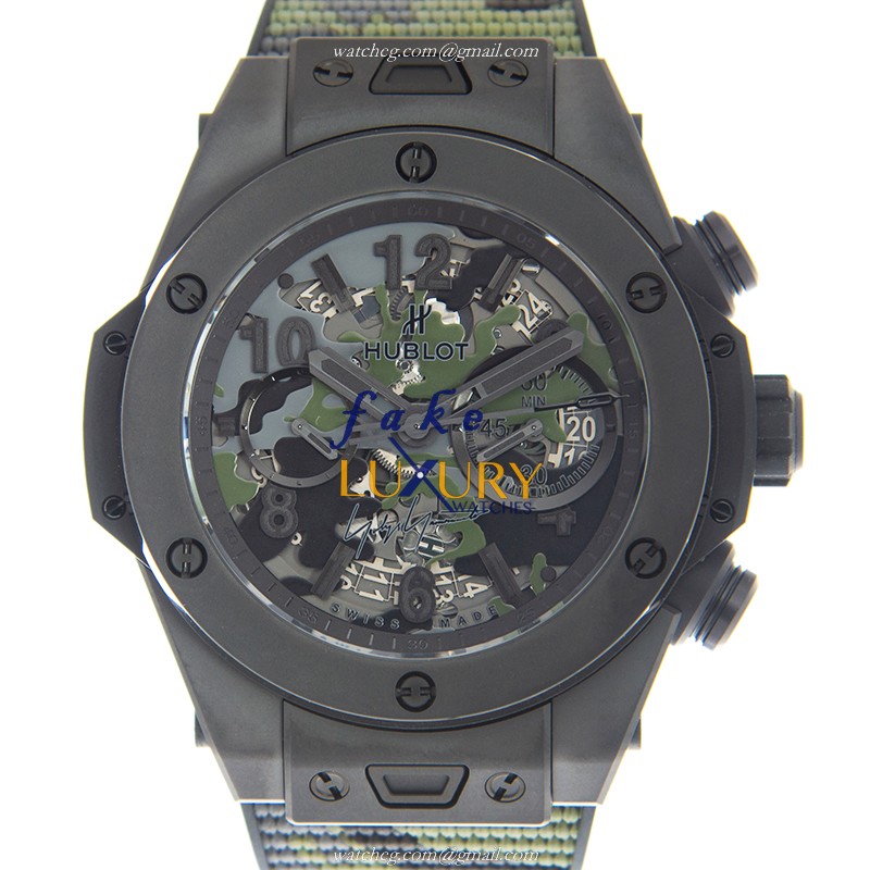 Hublot 411.CI.0114.RX.YOY20 Automatic Ceramic Replica Watch - Green Dial & Rubber Strap - Luxury Replica Watch