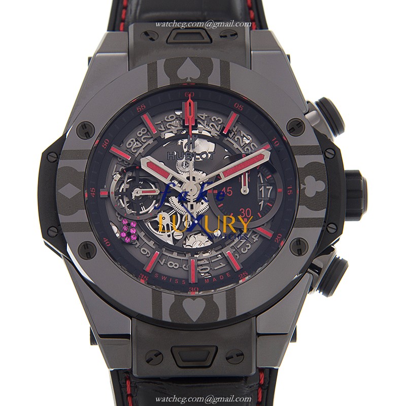 Hublot 411.CX.1113.LR.WPT17 Replica Watch, Automatic, Ceramic Case, Black Dial, Alligator Strap - Luxury Replica Watch