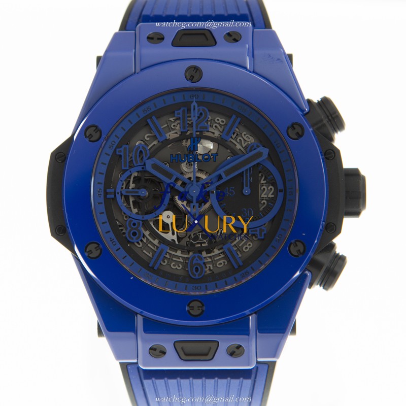 Hublot Big Bang 411.ES.5119.RX LTD 500 Replica Watch, Gray Dial, Ceramic Case, Blue Rubber Strap - Luxury Replica Watch