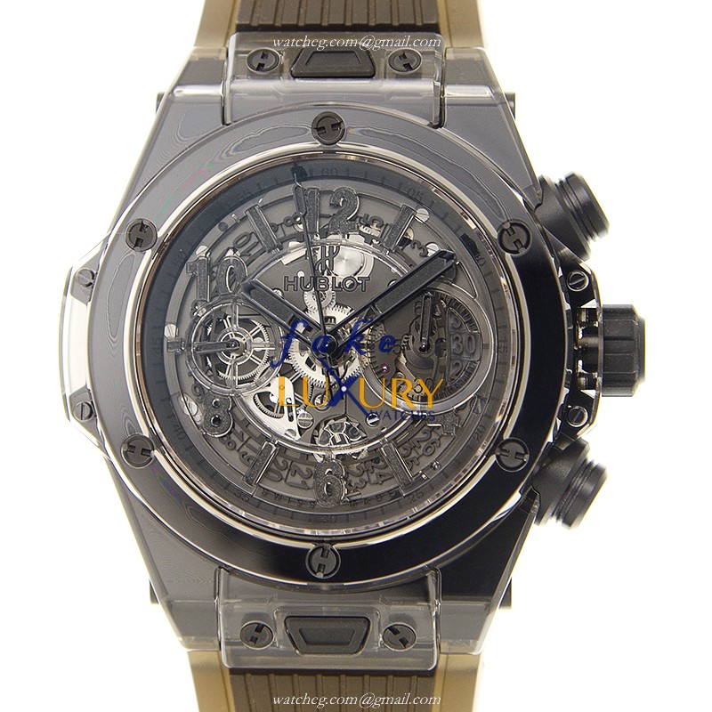 Hublot 411.JB.4901.RT Sapphire Crystal BIG BANG Automatic Replica Watch - Gray Dial, Rubber Strap - Luxury Replica Watch