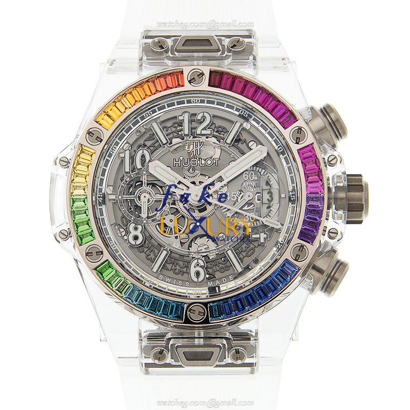 Hublot 411.JX.4803.RT.4099 Automatic 18kt White Gold Diamond Bezel Replica Watch 45mm Silver Dial - Luxury Replica Watch