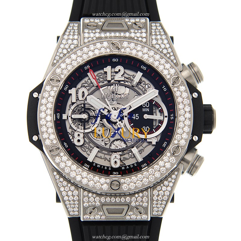 Hublot 411.NX.1170.RX.1704 - BIG BANG Automatic Replica Watch - Black Dial & Rubber Strap -  - Luxury Replica Watch
