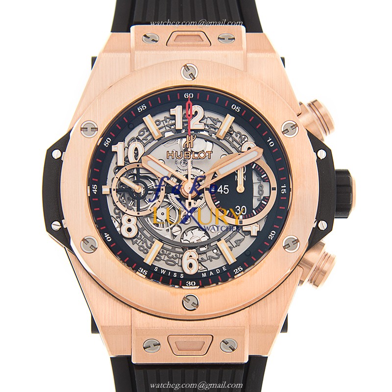 Hublot 411.OX.1180.RX Big Bang Auto 18kt Rose Gold Ceramic Replica Watch - Luxury Replica Watch