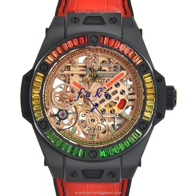 Hublot 414.CI.4010.LR.4096.NJA19 | Manual Wind | Ceramic Case | Transparent Skull Dial - Luxury Replica Watch
