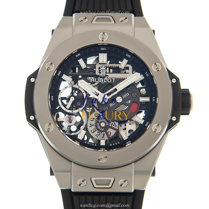 Hublot 414.NI.1123.RX BIG BANG Manual Wind Titanium Replica Watch - 45mm Case, Black Rubber Strap - Luxury Replica Watch